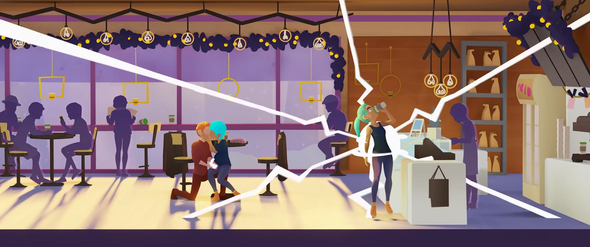 Graphic motion design frame with bold colour